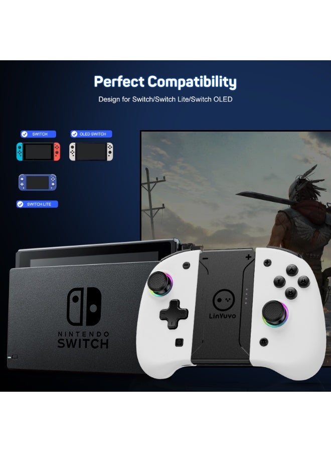 LinYuvo وحدة تحكم الألعاب الكلاسيكية LinYuvo KS37B Joycon اللاسلكية لجهاز Switch و Switch Lite و Switch OLED مع إضاءة RGB ملونة وعصا تحكم معدنية وجيروسكوب بستة محاور ووظيفة Turbo وضبط اهتزاز مزدوج وأزرار قابلة للبرمجة ووظيفة تخطيط قابلة للبرمجة ووظيفة لقطة الشاشة - Image 3